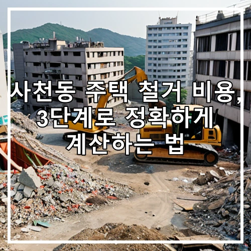 사천동 주택 철거 비용, 3단계로 정확하게 계산하는 법