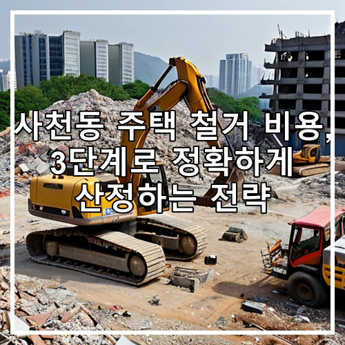 사천동 주택 철거 비용, 3단계로 정확하게 산정하는 전략