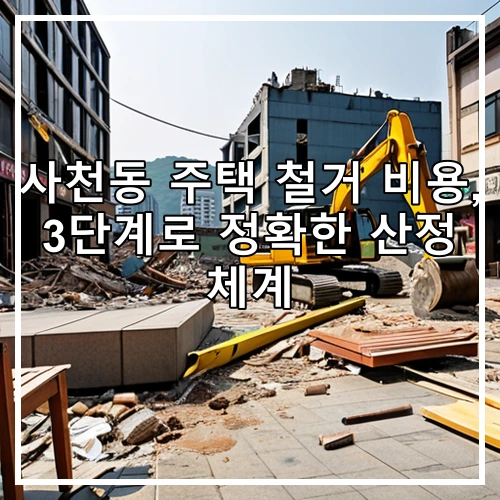 사천동 주택 철거 비용, 3단계로 정확한 산정 체계
