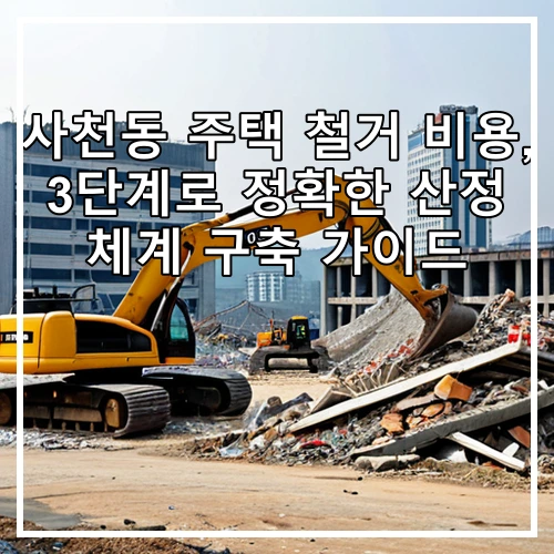 사천동 주택 철거 비용, 3단계로 정확한 산정 체계 구축 가이드