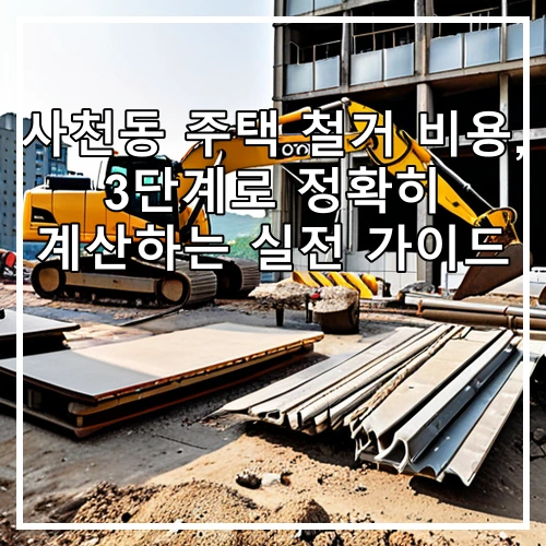 사천동 주택 철거 비용, 3단계로 정확히 계산하는 실전 가이드