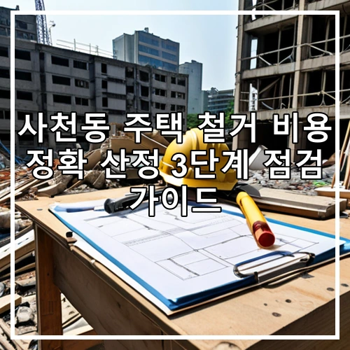 사천동 주택 철거 비용 정확 산정 3단계 점검 가이드