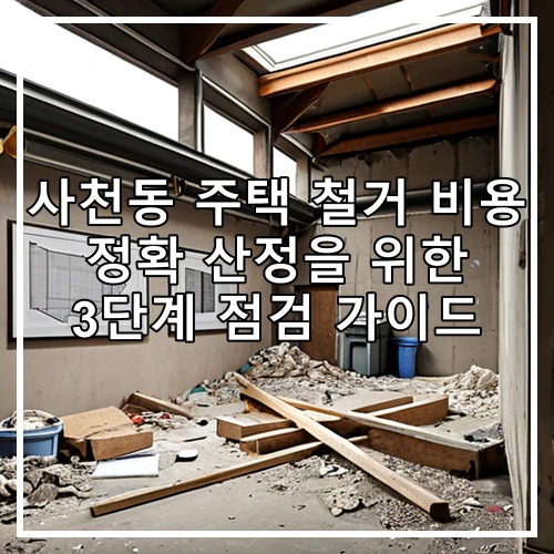 사천동 주택 철거 비용 정확 산정을 위한 3단계 점검 가이드