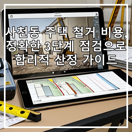 사천동 주택 철거 비용, 정확한 3단계 점검으로 합리적 산정 가이드