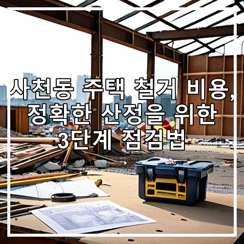 사천동 주택 철거 비용, 정확한 산정을 위한 3단계 점검법