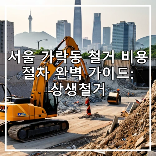 서울 가락동 철거 비용 절차 완벽 가이드: 상생철거