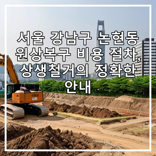 서울 강남구 논현동 원상복구 비용 절차, 상생철거의 정확한 안내
