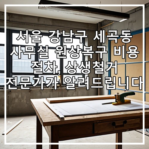 서울 강남구 세곡동 사무실 원상복구 비용 절차, 상생철거 전문가가 알려드립니다