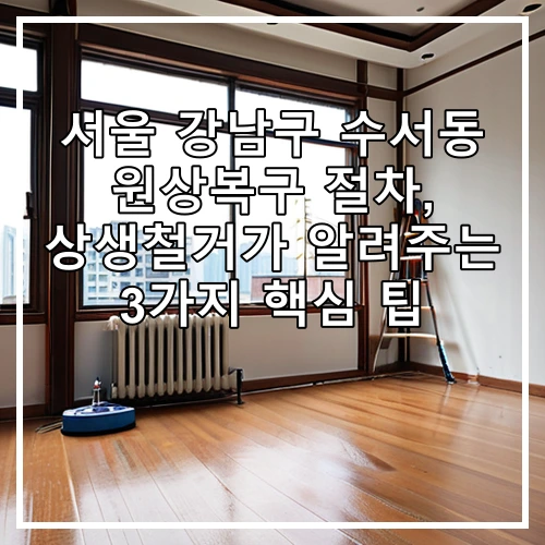서울 강남구 수서동 원상복구 절차, 상생철거가 알려주는 3가지 핵심 팁
