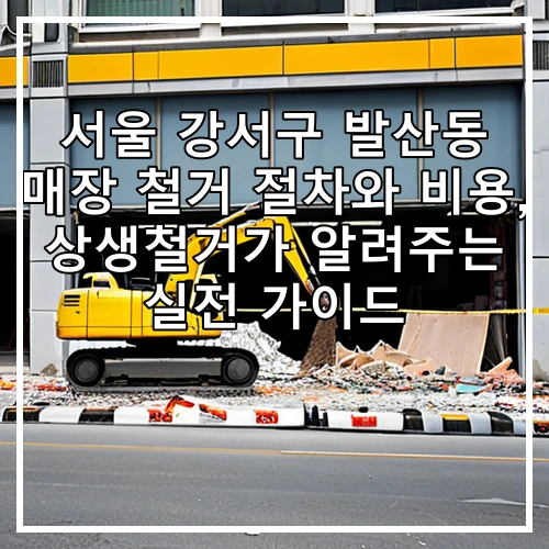 서울 강서구 발산동 매장 철거 절차와 비용, 상생철거가 알려주는 실전 가이드