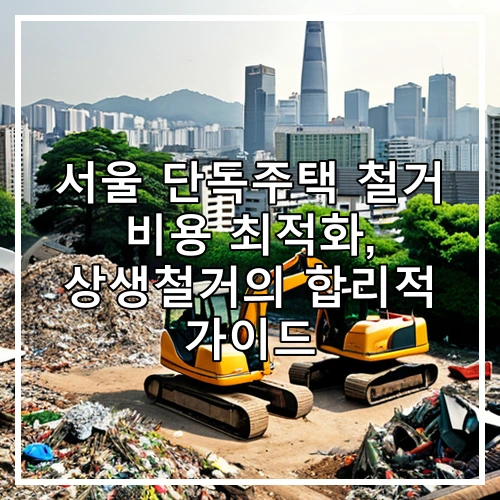 서울 단독주택 철거 비용 최적화, 상생철거의 합리적 가이드