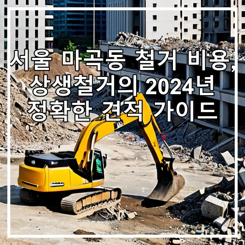 서울 마곡동 철거 비용, 상생철거의 2024년 정확한 견적 가이드