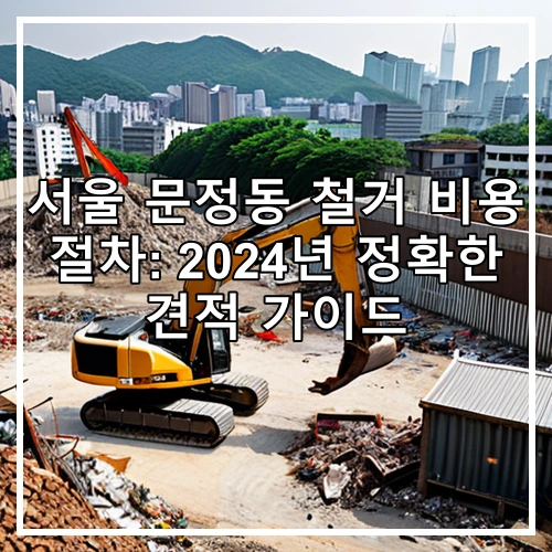서울 문정동 철거 비용 절차: 2024년 정확한 견적 가이드