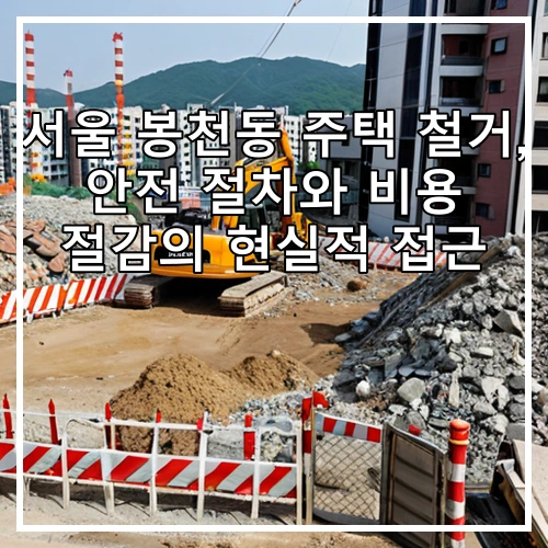 서울 봉천동 주택 철거, 안전 절차와 비용 절감의 현실적 접근