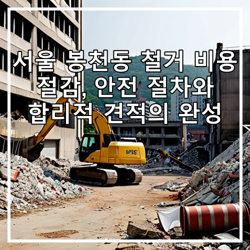 서울 봉천동 철거 비용 절감, 안전 절차와 합리적 견적의 완성