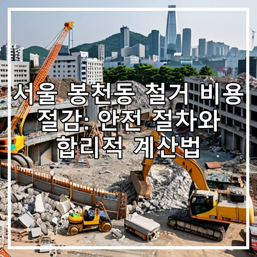 서울 봉천동 철거 비용 절감: 안전 절차와 합리적 계산법