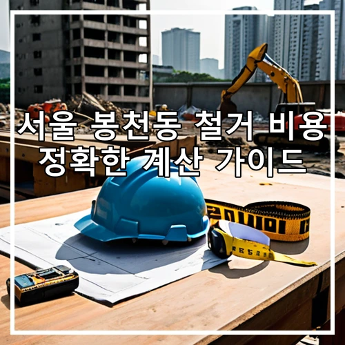 서울 봉천동 철거 비용 정확한 계산 가이드