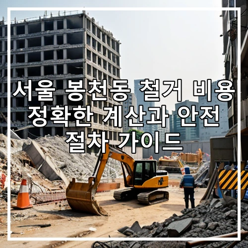 서울 봉천동 철거 비용 정확한 계산과 안전 절차 가이드