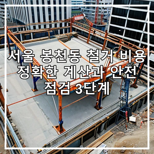 서울 봉천동 철거 비용 정확한 계산과 안전 점검 3단계