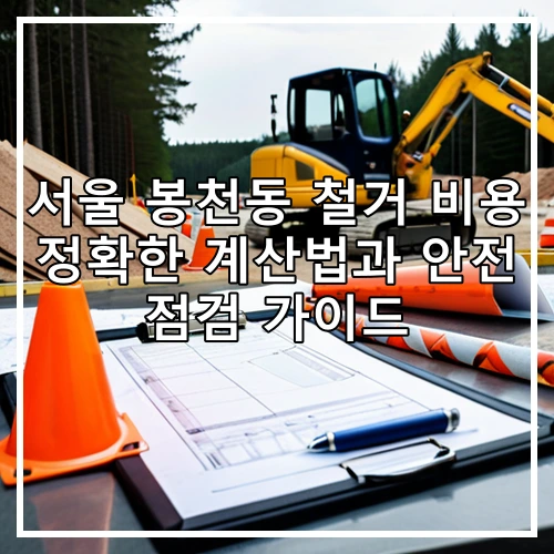서울 봉천동 철거 비용 정확한 계산법과 안전 점검 가이드