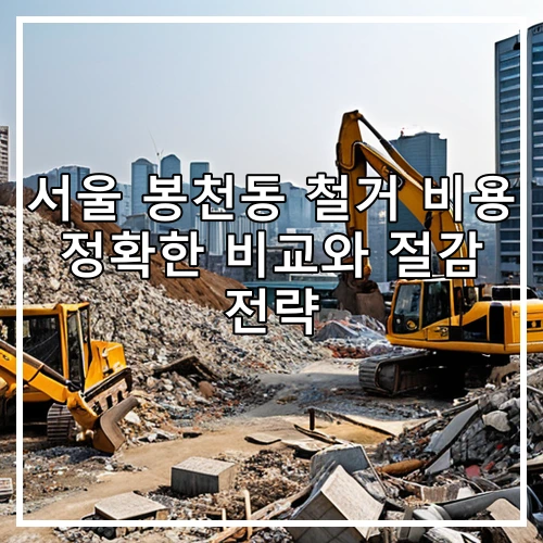 서울 봉천동 철거 비용 정확한 비교와 절감 전략