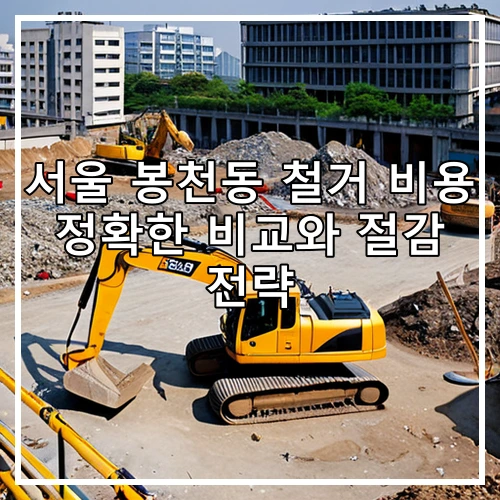 서울 봉천동 철거 비용 정확한 비교와 절감 전략