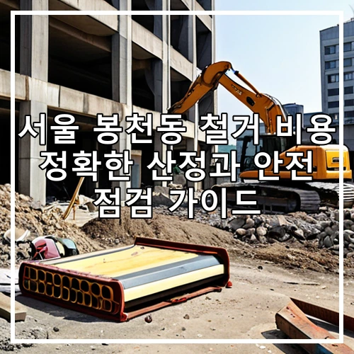서울 봉천동 철거 비용 정확한 산정과 안전 점검 가이드