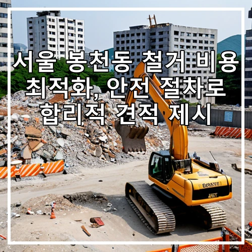 서울 봉천동 철거 비용 최적화, 안전 절차로 합리적 견적 제시