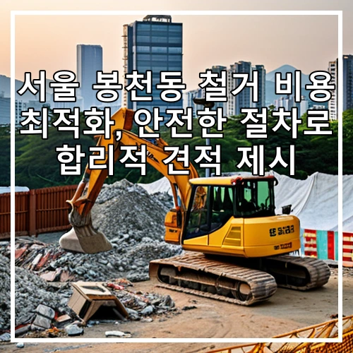 서울 봉천동 철거 비용 최적화, 안전한 절차로 합리적 견적 제시
