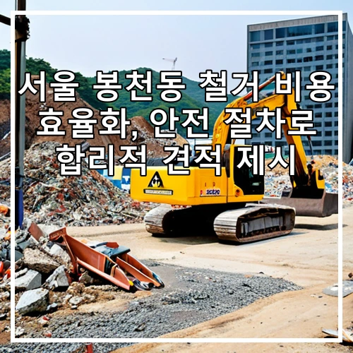 서울 봉천동 철거 비용 효율화, 안전 절차로 합리적 견적 제시
