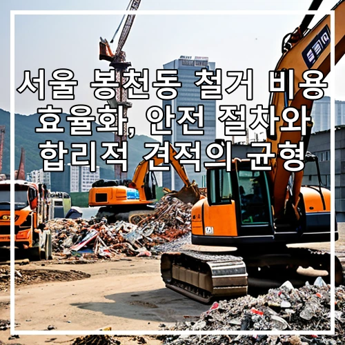 서울 봉천동 철거 비용 효율화, 안전 절차와 합리적 견적의 균형