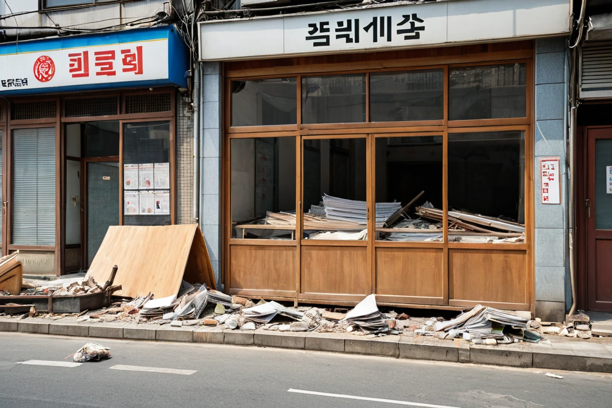 서울 가양동 상가 철거 전 사진과 기록을 남기는 모습. 철거 전 상태를 정확히 기록하기 위해 철거 전 사진과 함께 철거 전 상태를 기록한 문서가 보이는 장면
