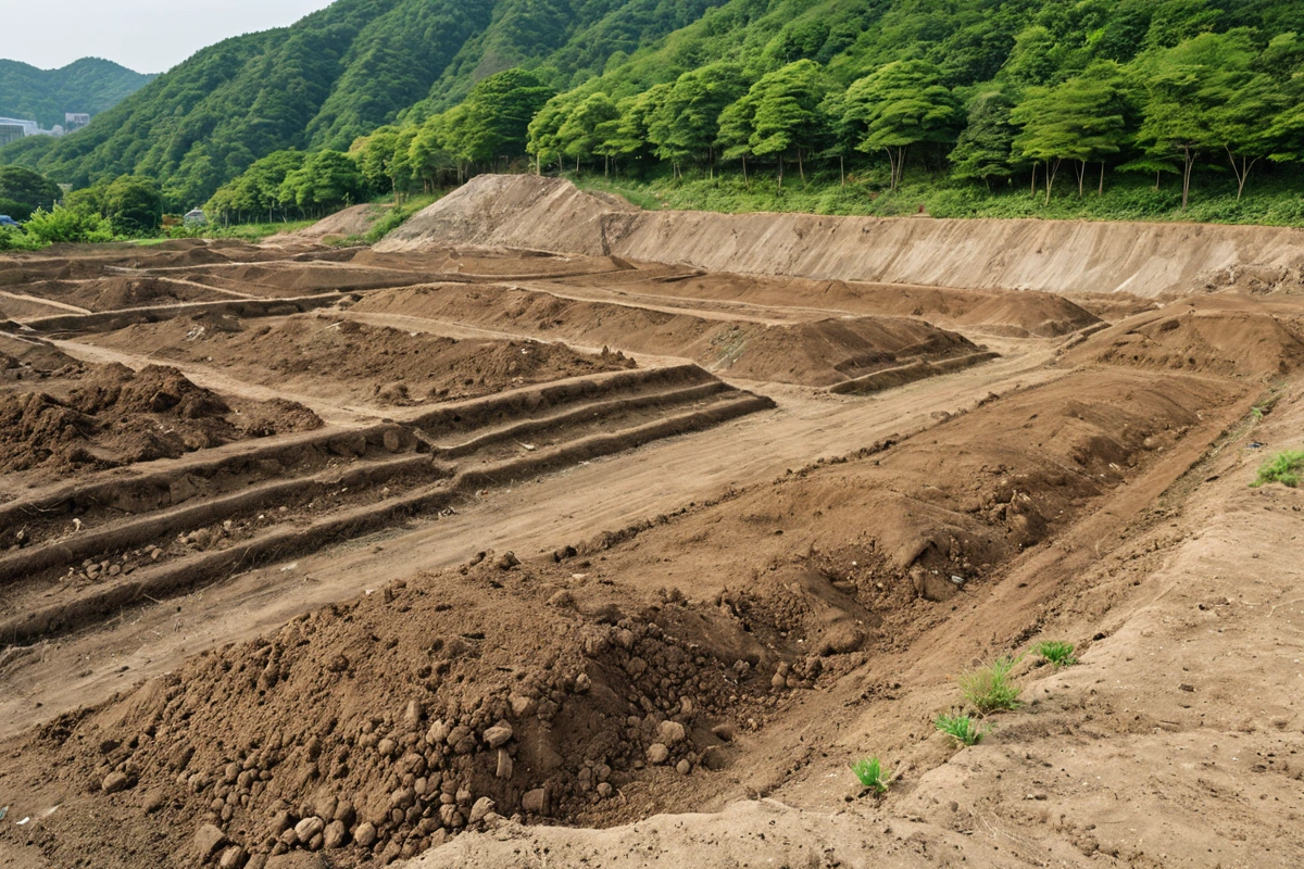서울 방학동의 철거 후 토지 현장에서 원상복구 작업 중인 땅의 모습. 토양이 정리되고 식재가 계획된 상태로, 철거 잔해가 제거된 깔끔한 토지 표면이 보인다.