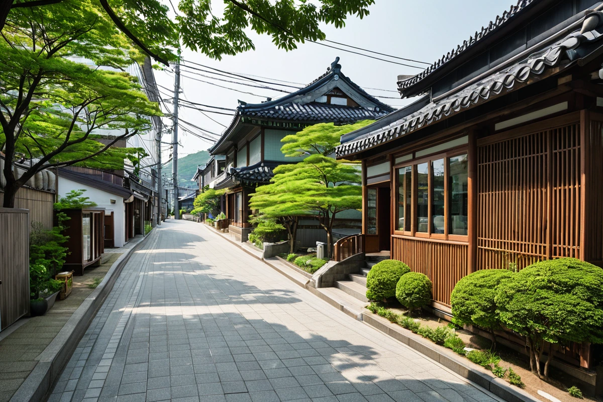 서울 봉천동 주택과 마천동 상가 카페의 외관 비교 사진. 봉천동 주택은 조용한 주거 지역의 한가운데 위치한 단독 주택으로, 마천동 카페는 상가 밀집 지역에서 인테리어가 돋보이는 카