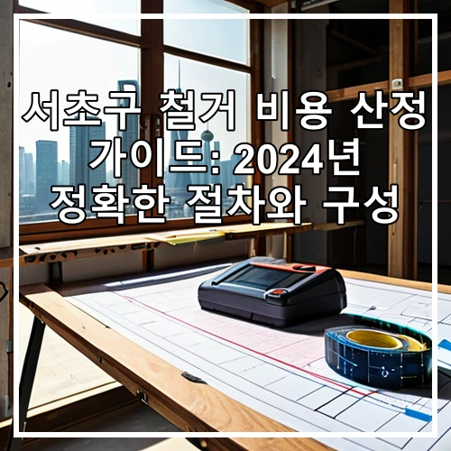 서초구 철거 비용 산정 가이드: 2024년 정확한 절차와 구성