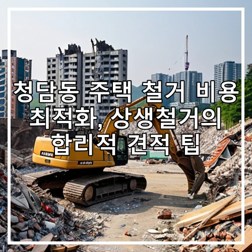 청담동 주택 철거 비용 최적화, 상생철거의 합리적 견적 팁